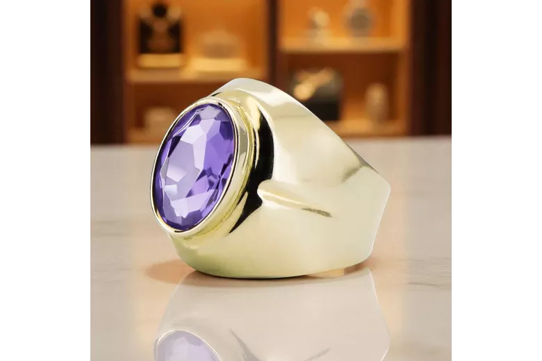 Александрит 14-кв Желтое золото Кольцо Винтаж изделия vrc296y